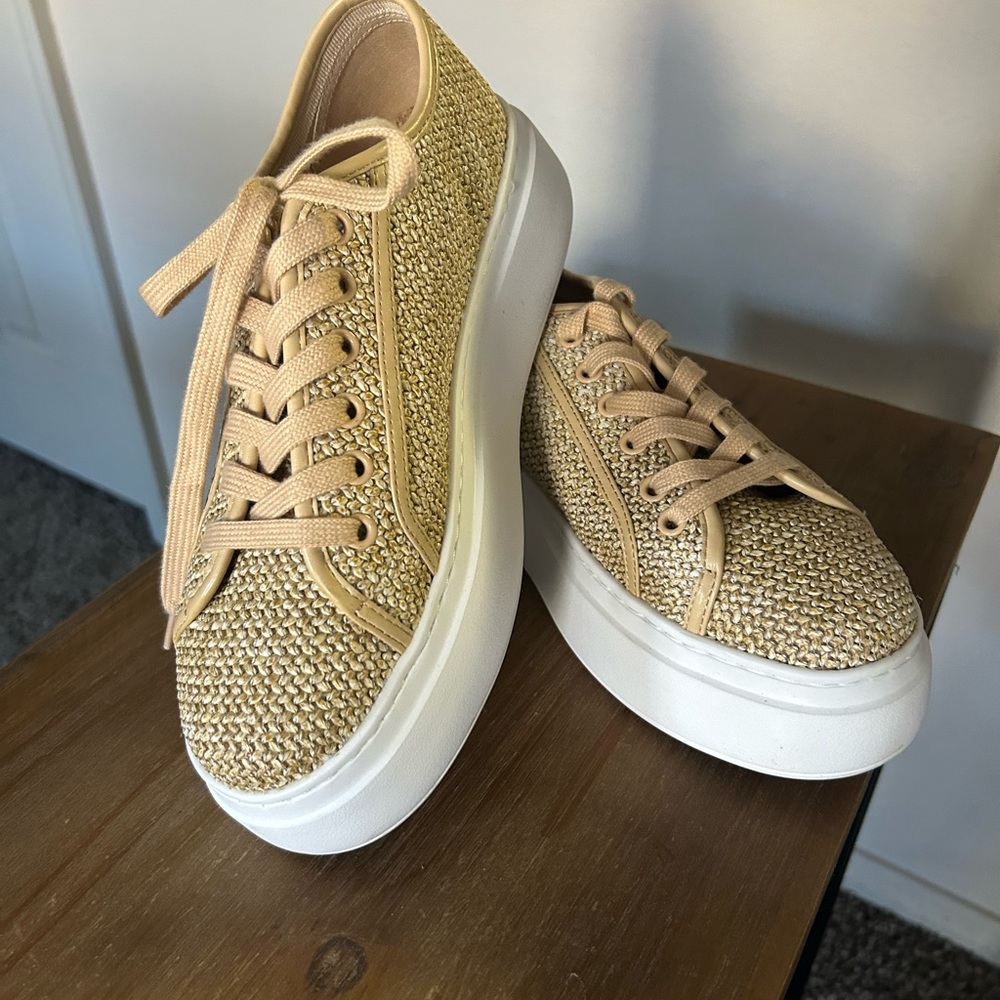 Stylish Tan Platform Sneakers